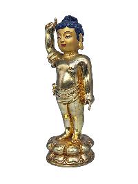 [siddhartha Buddha], Buddhist Handmade Statue, [face Painted] And [gold Plated], First Stage Of Buddha Life Story, Baby Buddha