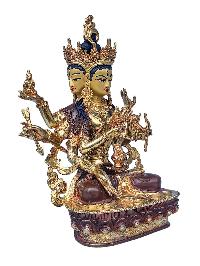 [namgyalma], Buddhist Handmade Statue, [face Painted] And [partly Gold Plated]