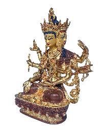 [namgyalma], Buddhist Handmade Statue, [face Painted] And [partly Gold Plated]