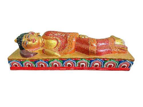 [sleeping Buddha], Handmade Wooden Statue, [painted]