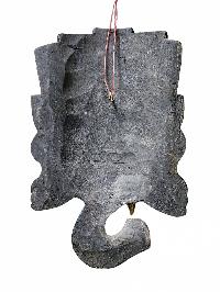 [ganesh Mask], Handmade Wooden Mask, Wall Hanging, [painted Blue], Poplar Wood