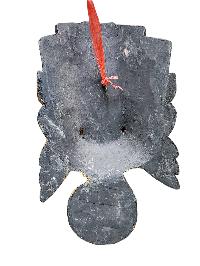 [ganesh Mask], Handmade Wooden Mask, Wall Hanging, [painted White], Poplar Wood
