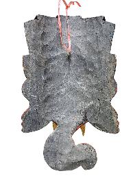 [ganesh Mask], Handmade Wooden Mask, Wall Hanging, [painted Red], Poplar Wood