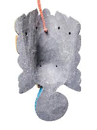 [ganesh Mask], Handmade Wooden Mask, Wall Hanging, [painted Blue], Poplar Wood