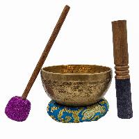 Kopre Singing Bowl, Buddhist Hand Beaten, Antique Finishing, [select Accessories]