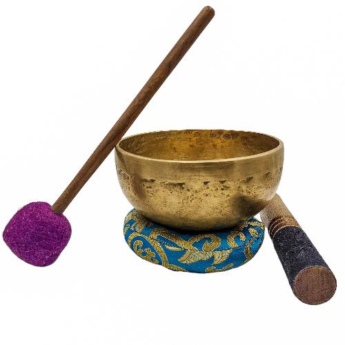 Kopre Singing Bowl, Buddhist Hand Beaten, Antique Finishing, [select Accessories]