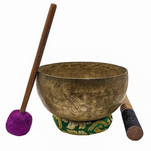 Kopre Singing Bowl, Buddhist Hand Beaten, Antique Finishing, [select Accessories]