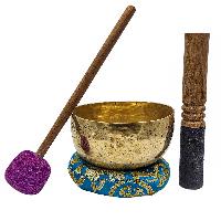 Kopre Singing Bowl, Buddhist Hand Beaten, Antique Finishing, [select Accessories]