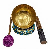 Kopre Singing Bowl, Buddhist Hand Beaten, Antique Finishing, [select Accessories]