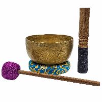 Kopre Singing Bowl, Buddhist Hand Beaten, Antique Finishing, [select Accessories]