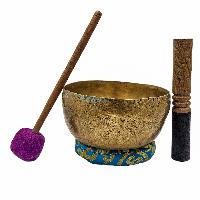 Kopre Singing Bowl, Buddhist Hand Beaten, Antique Finishing, [select Accessories]