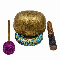 Kopre Singing Bowl, Buddhist Hand Beaten, Antique Finishing, [select Accessories]