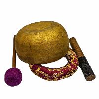 Kopre Singing Bowl, Buddhist Hand Beaten, Antique Finishing, [select Accessories]