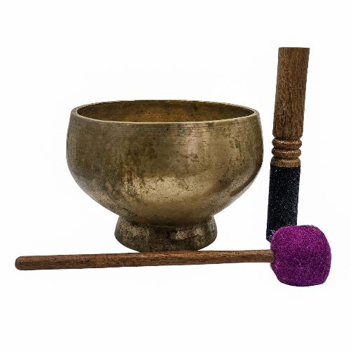 [naga Singing Bowl], Buddhist Hand Beaten, Antique Finishing, [select Accessories]
