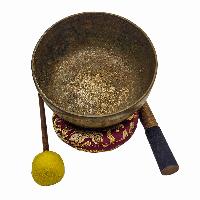Thadobati Singing Bowl, Buddhist Hand Beaten, Antique Finishing, [select Accessories]