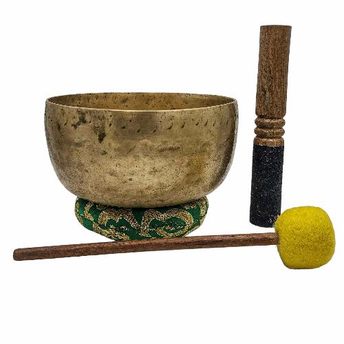 [singing Bowl], Buddhist Hand Beaten, Antique Finishing, [select Accessories]