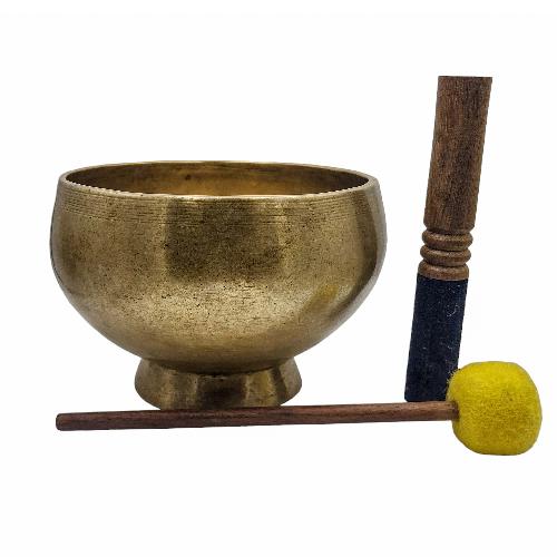[naga Singing Bowl], Buddhist Hand Beaten, Antique Finishing, [select Accessories]