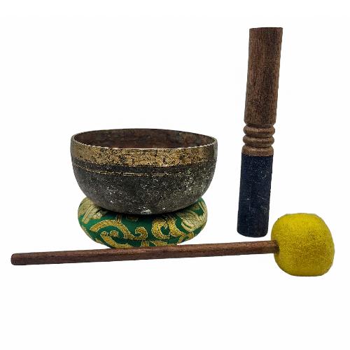 Kopre Singing Bowl, Buddhist Hand Beaten, Antique Finishing, [select Accessories]