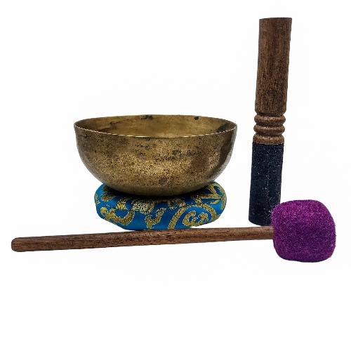 Kopre Singing Bowl, Buddhist Hand Beaten, Antique Finishing, [select Accessories]