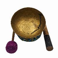 Kopre Singing Bowl, Buddhist Hand Beaten, Antique Finishing, [select Accessories]