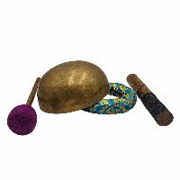 Kopre Singing Bowl, Buddhist Hand Beaten, Antique Finishing, [select Accessories]