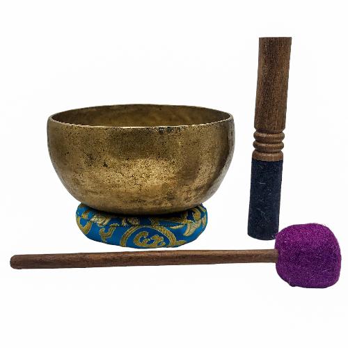 Kopre Singing Bowl, Buddhist Hand Beaten, Antique Finishing, [select Accessories]