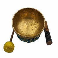 Kopre Singing Bowl, Buddhist Hand Beaten, Antique Finishing, [select Accessories]