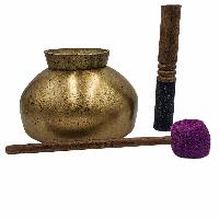 [naga Singing Bowl], Buddhist Hand Beaten, Antique Finishing, [select Accessories]