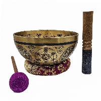 Singing Bowl, Buddhist Hand Beaten, With Fine Etching Carvin Of Om, [select Accessories]