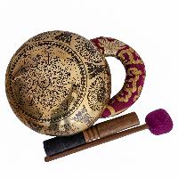 Singing Bowl, Buddhist Hand Beaten, With Fine Etching Carving, [samadhi], [select Accessories]