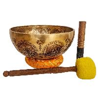 Singing Bowl, Buddhist Hand Beaten, With Fine Etching Carving, [shiva], [select Accessories]