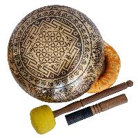 Singing Bowl, Buddhist Hand Beaten, With Fine Etching Carving, [shiva], [select Accessories]