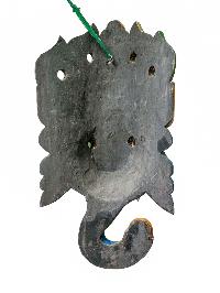 [ganesh Mask], Handmade Wooden Mask, Wall Hanging, [painted], Poplar Wood