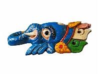 [ganesh Mask], Handmade Wooden Mask, Wall Hanging, [painted], Poplar Wood