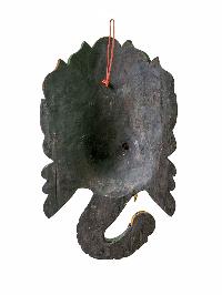 [ganesh Mask], Handmade Wooden Mask, Wall Hanging, [painted], Poplar Wood