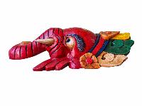 [ganesh Mask], Handmade Wooden Mask, Wall Hanging, [painted], Poplar Wood