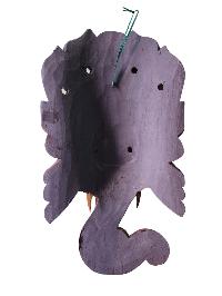 [ganesh Mask], Handmade Wooden Mask, Wall Hanging, [painted], Poplar Wood