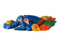 [ganesh Mask], Handmade Wooden Mask, Wall Hanging, [painted], Poplar Wood