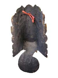 [ganesh Mask], Handmade Wooden Mask, Wall Hanging, [painted], Poplar Wood