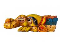 [ganesh Mask], Handmade Wooden Mask, Wall Hanging, [painted], Poplar Wood