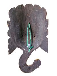 [ganesh Mask], Handmade Wooden Mask, Wall Hanging, [painted], Poplar Wood