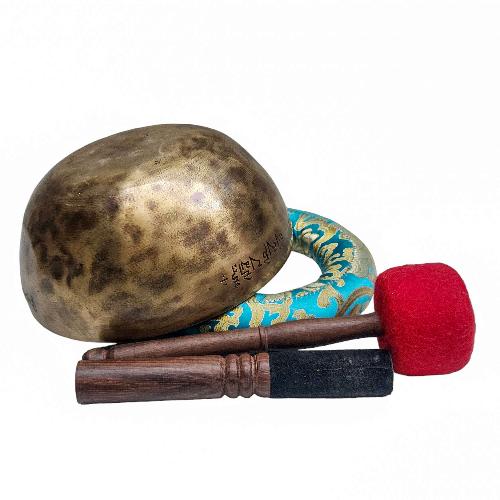 [full Moon Bowl], Buddhist Hand Beaten, Moon Carved, Antique Finishing, [select Accessories]