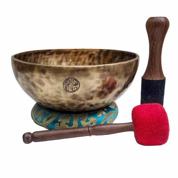 [full Moon Bowl], Buddhist Hand Beaten, Moon Carved, Antique Finishing, [select Accessories]