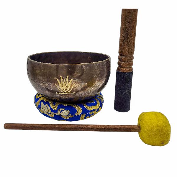 [singing Bowl], Buddhist Hand Beaten, Antique Finishing, [select Accessories]