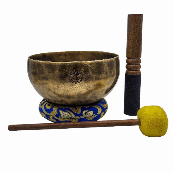[full Moon Bowl], Buddhist Hand Beaten, Moon Carved, Antique Finishing, [select Accessories]