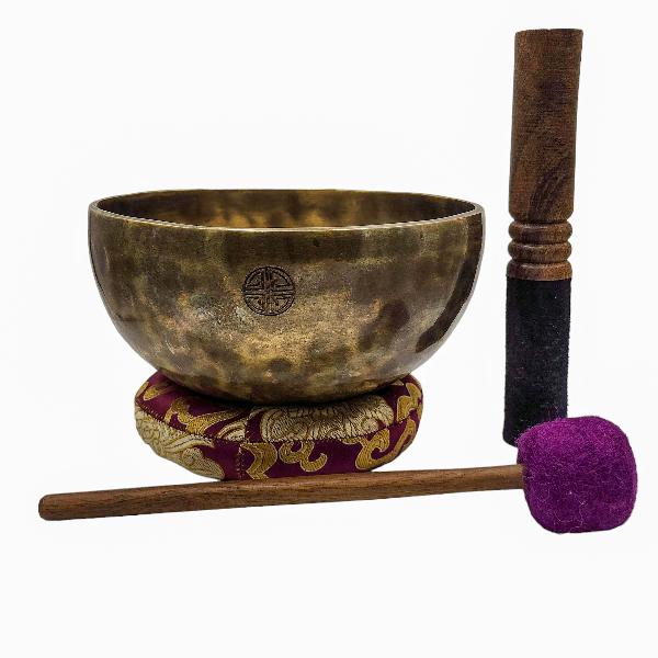 [full Moon Bowl], Buddhist Hand Beaten, Moon Carved, Antique Finishing, [select Accessories]