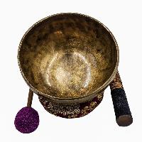 [full Moon Bowl], Buddhist Hand Beaten, Moon Carved, Antique Finishing, [select Accessories]