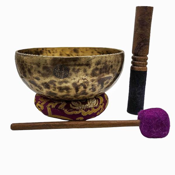 [full Moon Bowl], Buddhist Hand Beaten, Moon Carved, Antique Finishing, [select Accessories]