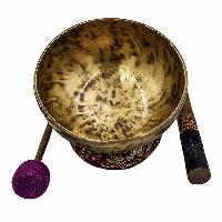 [full Moon Bowl], Buddhist Hand Beaten, Moon Carved, Antique Finishing, [select Accessories]