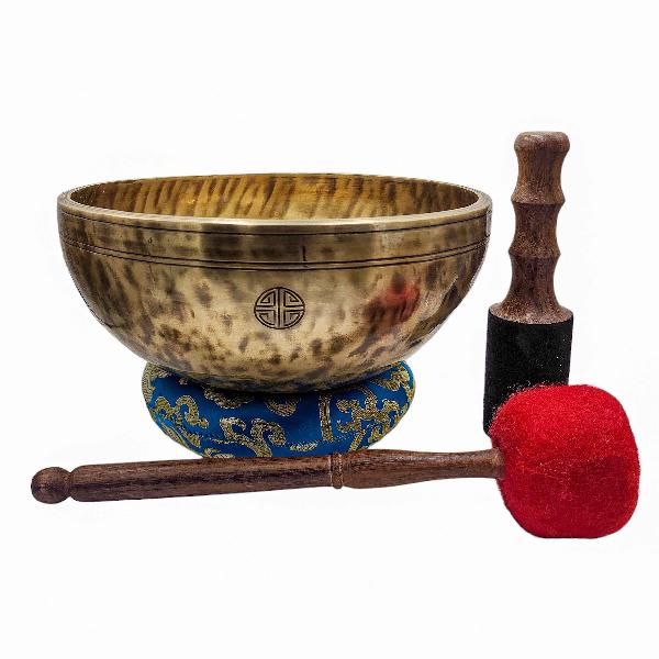 [full Moon Bowl], Buddhist Hand Beaten, Moon Carved, Antique Finishing, [select Accessories]